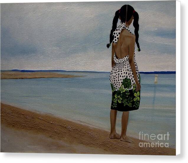 Little Girl on the Beach - Canvas Print
