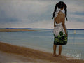 Little Girl on the Beach - Art Print