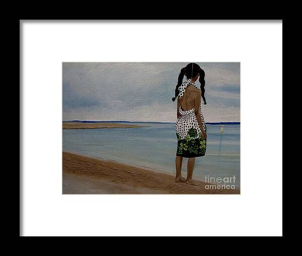 Little Girl on the Beach - Framed Print