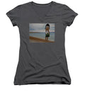 Little Girl on the Beach - Women's V-Neck