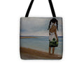 Little Girl on the Beach - Tote Bag