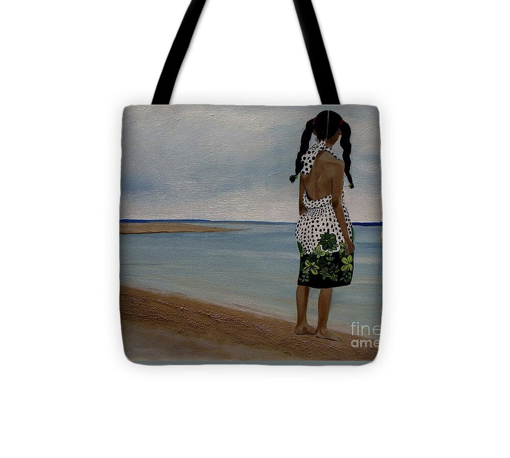 Little Girl on the Beach - Tote Bag