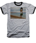 Little Girl on the Beach - Baseball T-Shirt