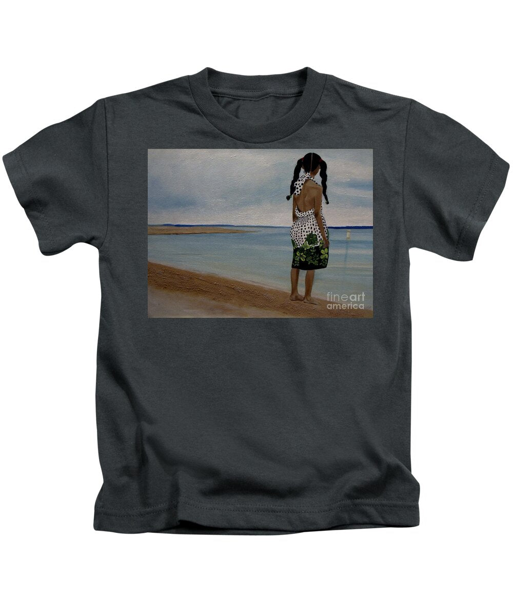 Little Girl on the Beach - Kids T-Shirt