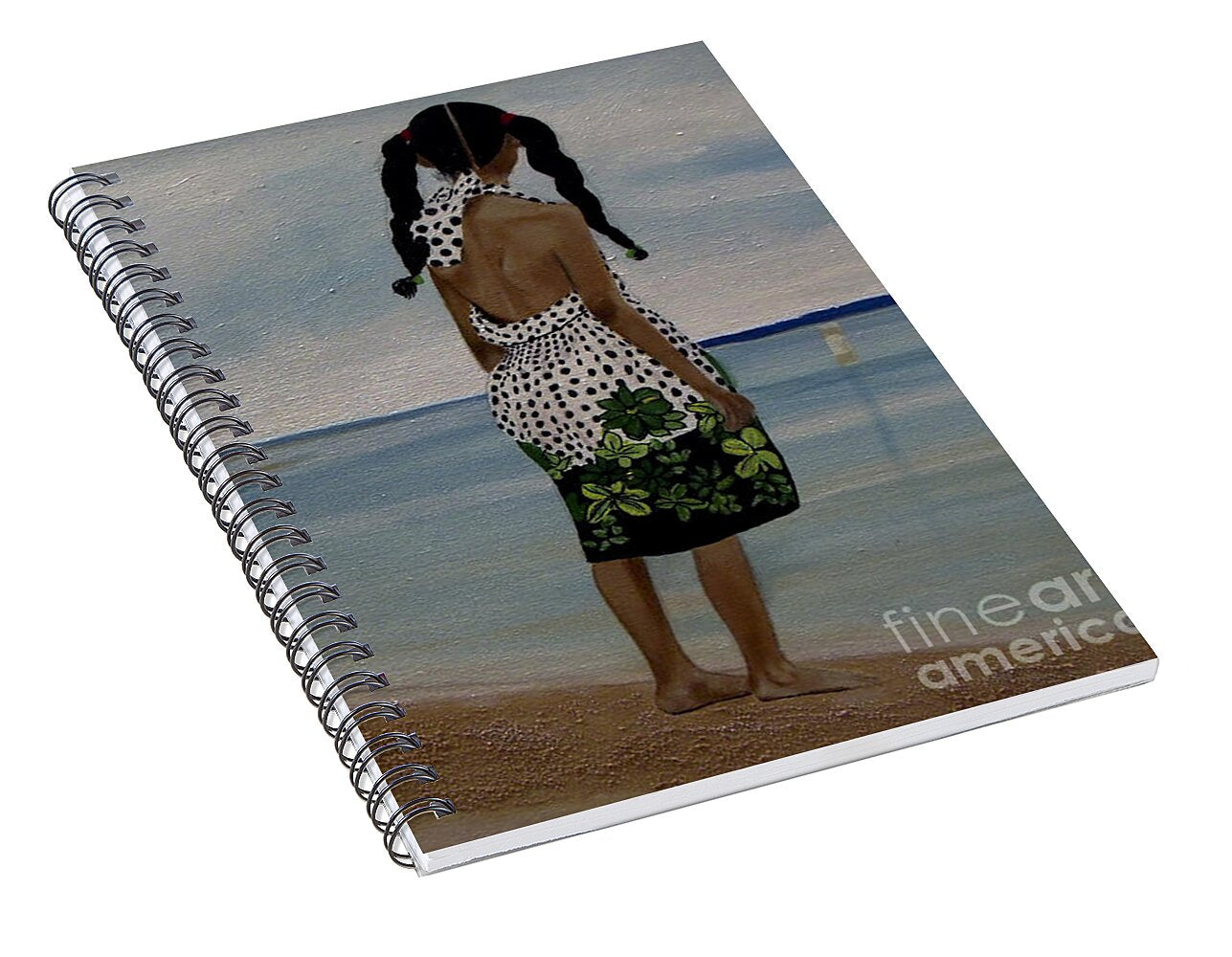 Little Girl on the Beach - Spiral Notebook