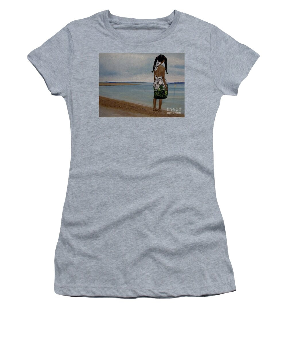 Little Girl on the Beach - Women's T-Shirt