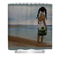 Little Girl on the Beach - Shower Curtain