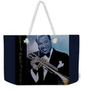 Louis Armstrong Weekender Tote Bag with Pale Silver Rope Handles
 