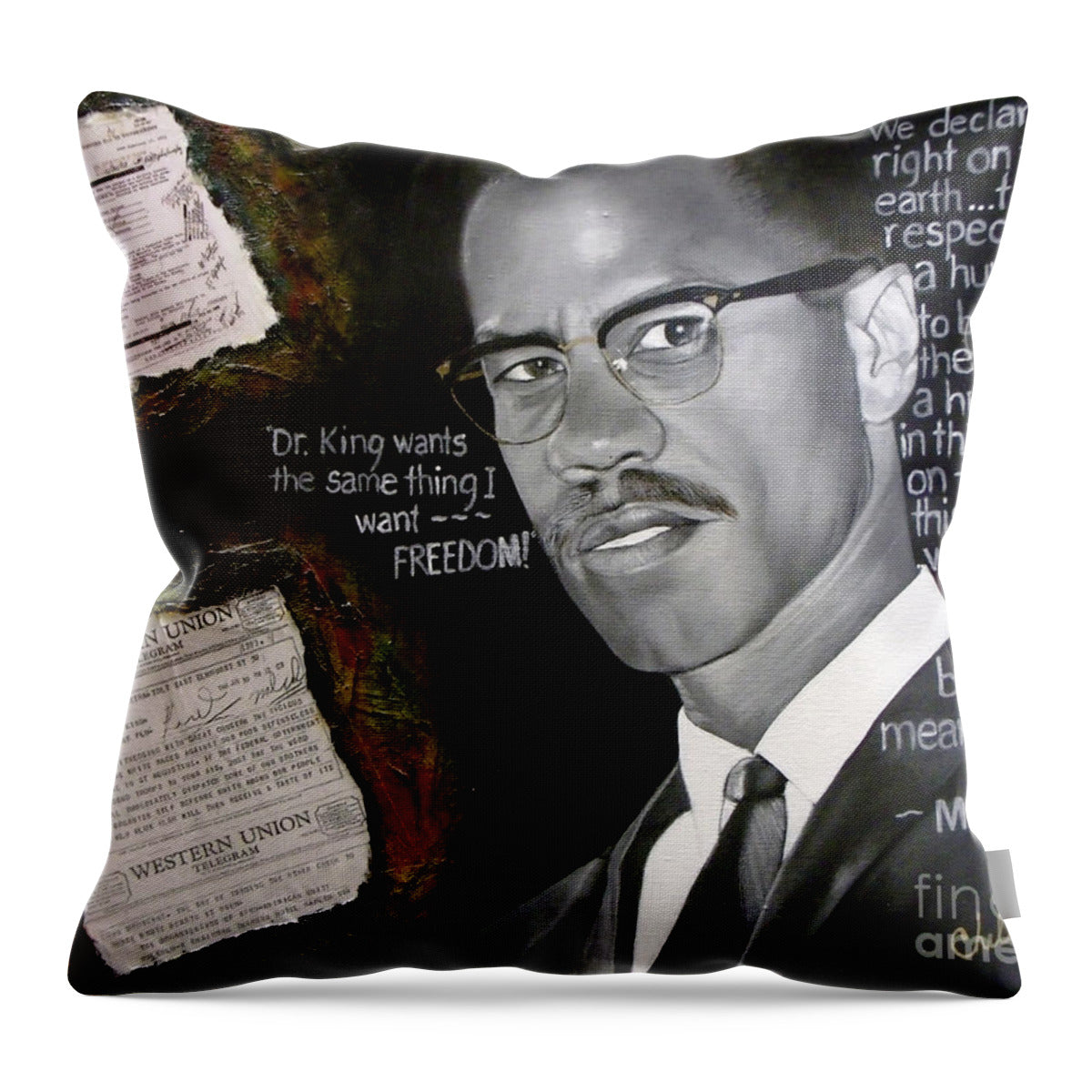 Malcom X - Throw Pillow