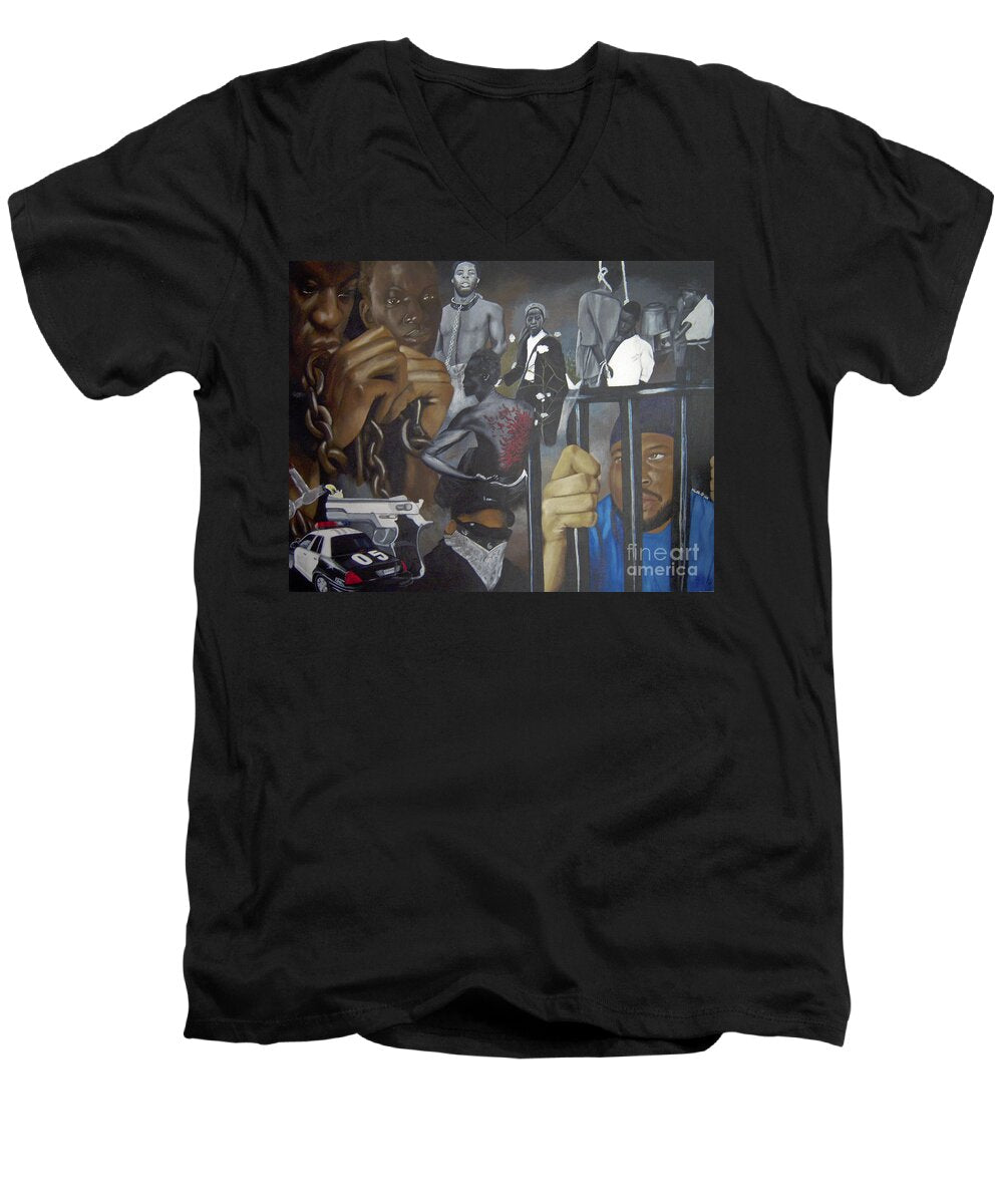 Think Black Man - Men's V-Neck T-Shirt