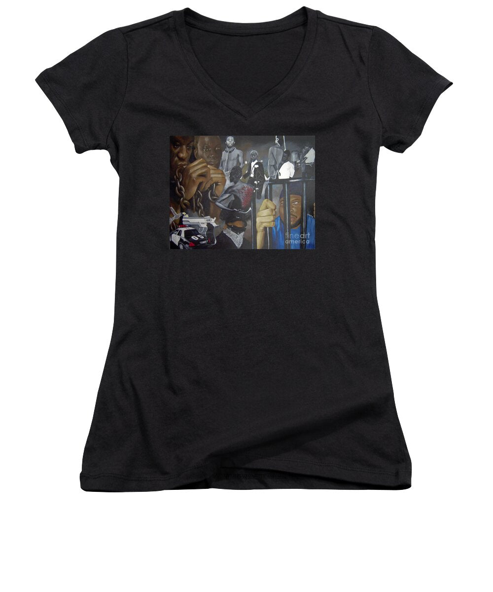 Think Black Man - Women's V-Neck