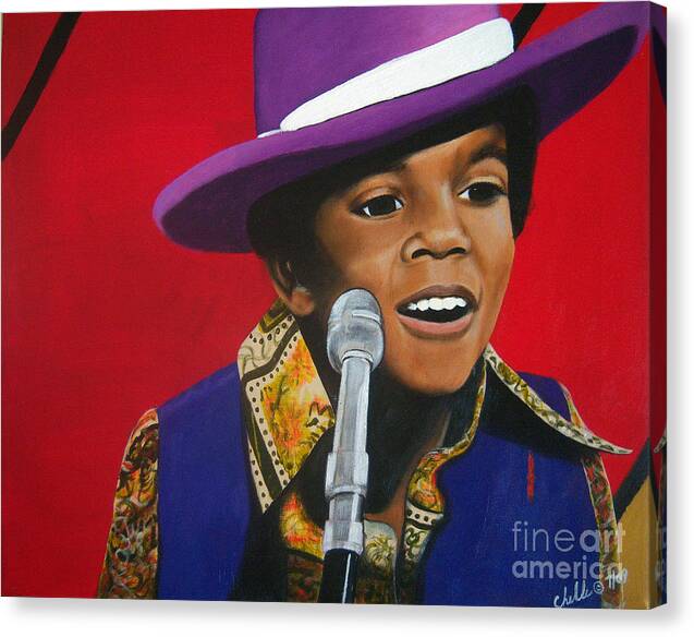 Young Michael Jackson Singing - Canvas Print