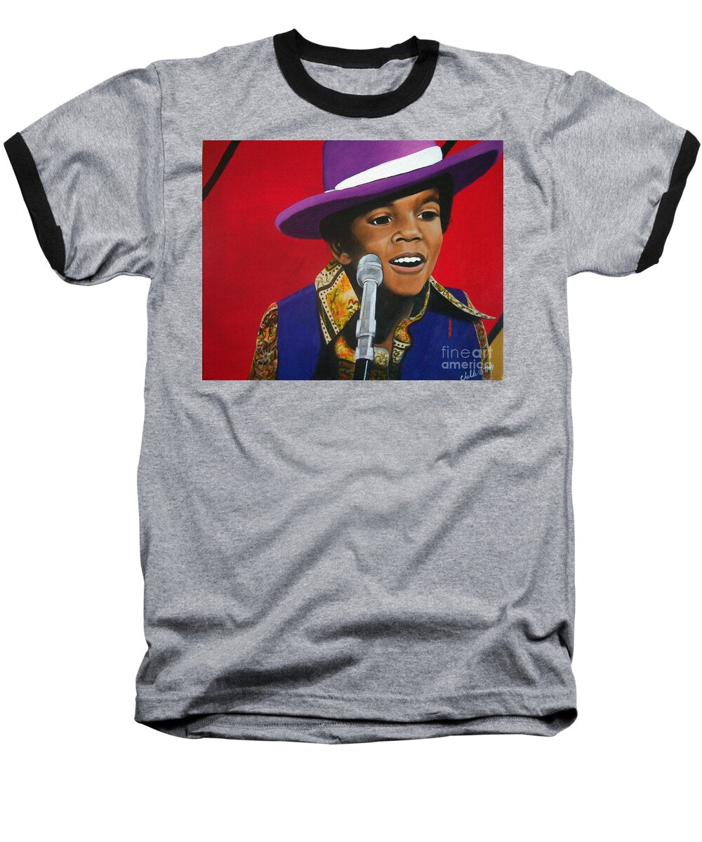 Young Michael Jackson Singing - Baseball T-Shirt