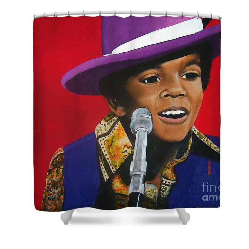 Young Michael Jackson Singing - Shower Curtain
