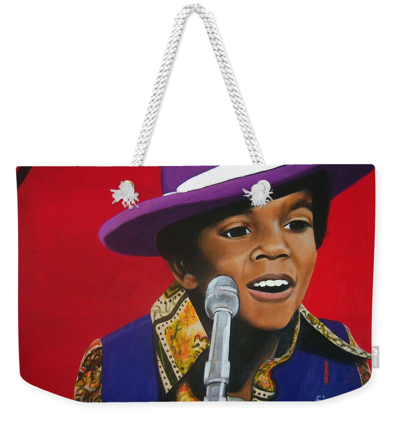 Young Michael Jackson Singing - Weekender Tote Bag